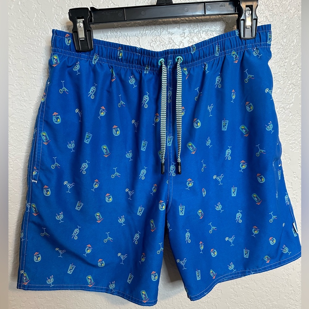 Men’s Blue Cocktail Swim Trunks | Size M
